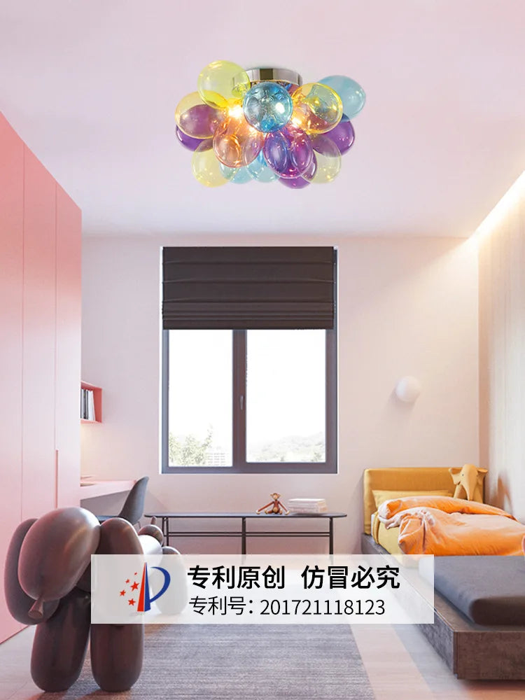 Colourful Glass Bubble Chandelier