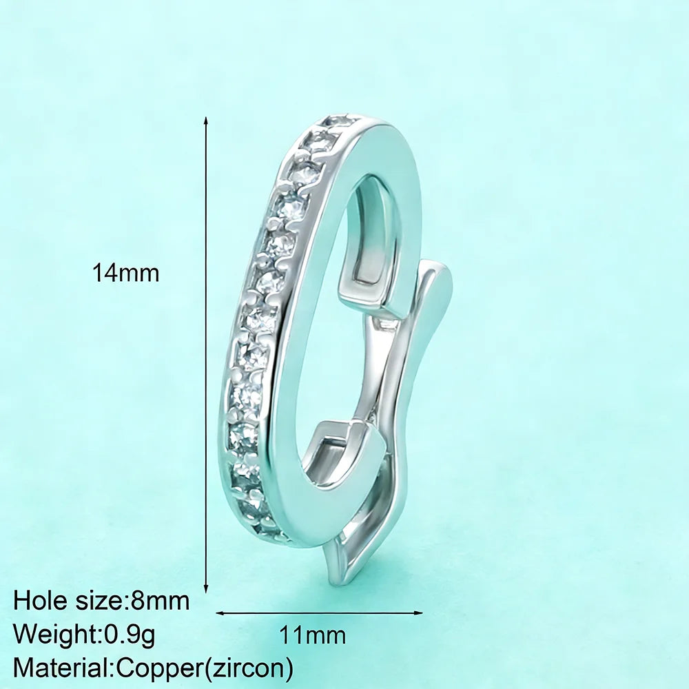 Zircon Ring Charms for Jewelry Making, Set of 5