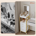 Makeup Organizer Cart with Mirror, Gold