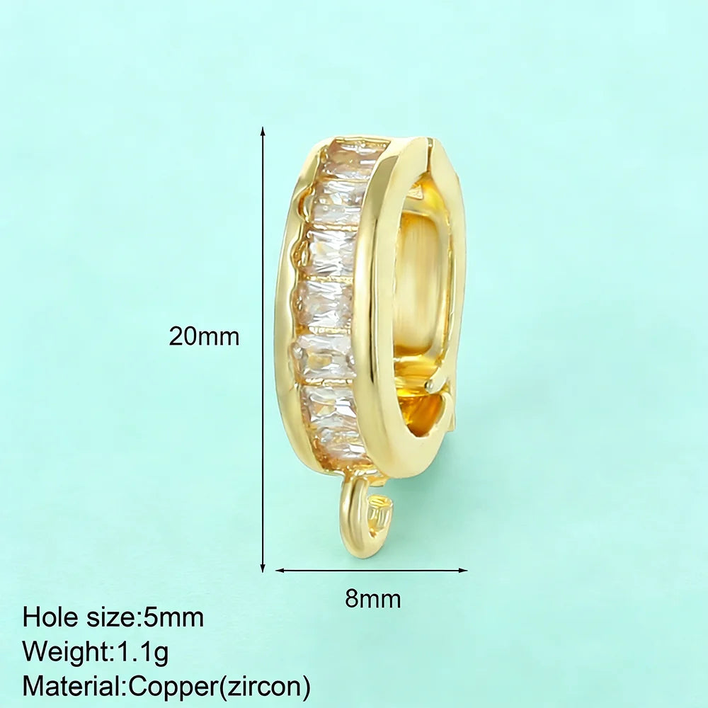 Zircon Ring Charms for Jewelry Making, Set of 5
