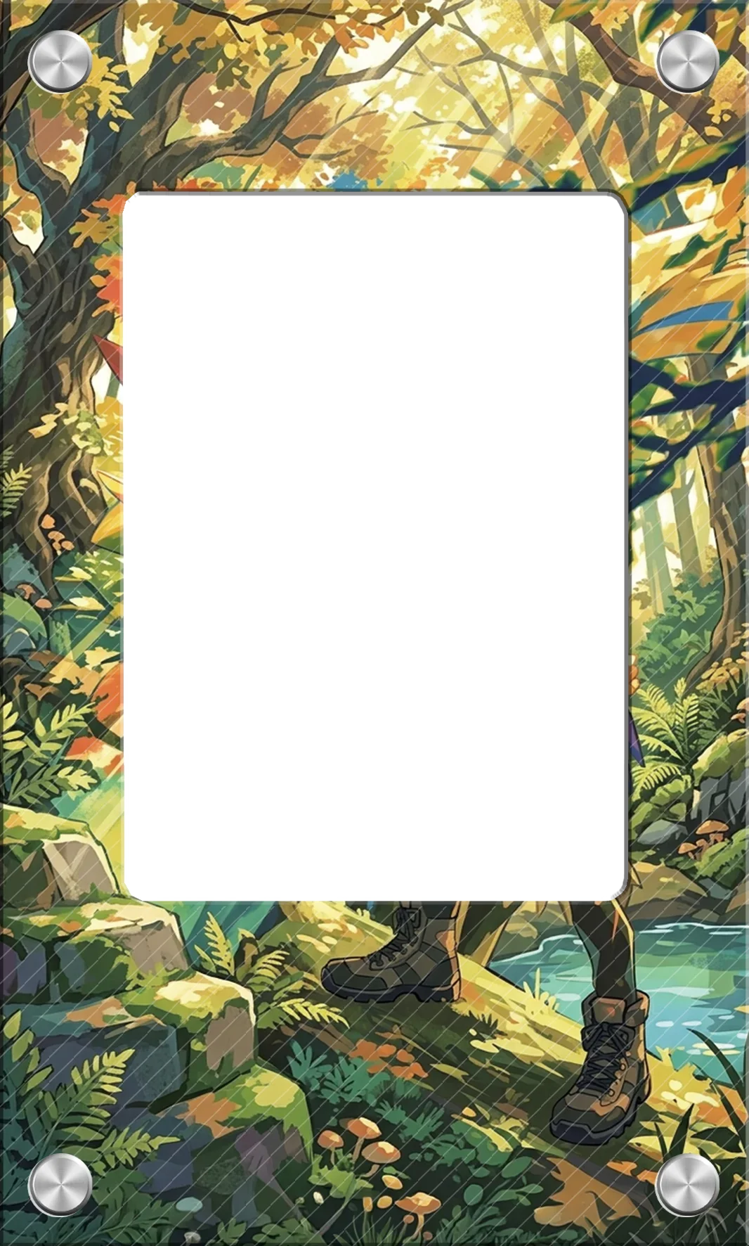 Acrylic Card Display Brick with Mountain Backdrop
