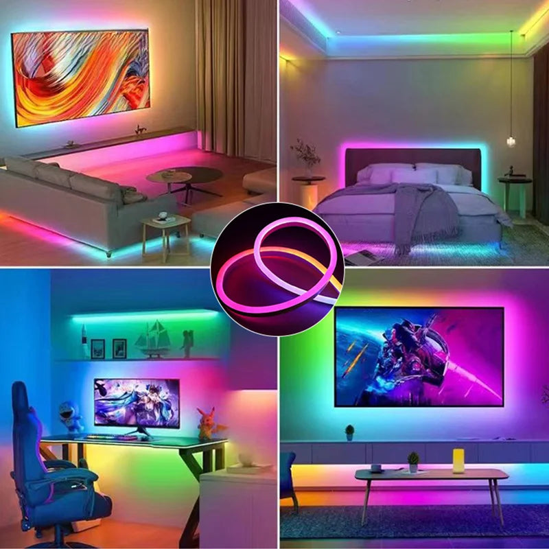 RGB Neon LED Strip Light, 5 m
