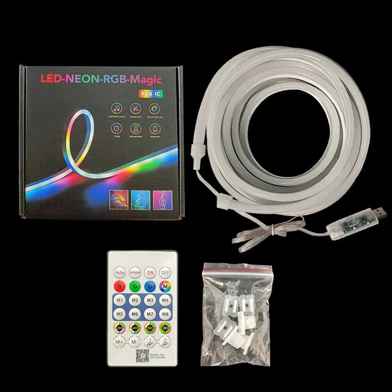 RGB Neon LED Strip Light, 5 m