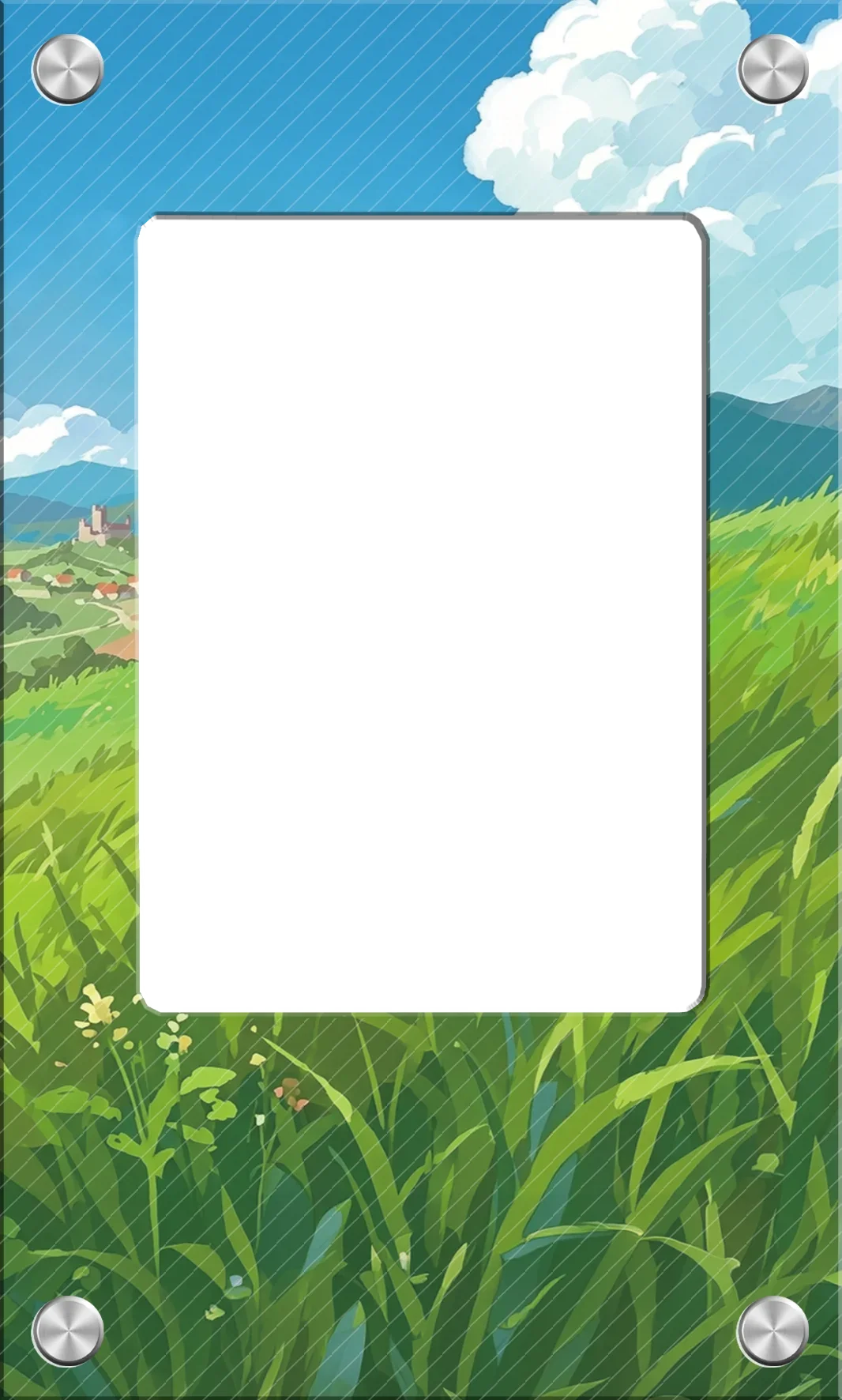 Acrylic Card Display Brick with Mountain Backdrop
