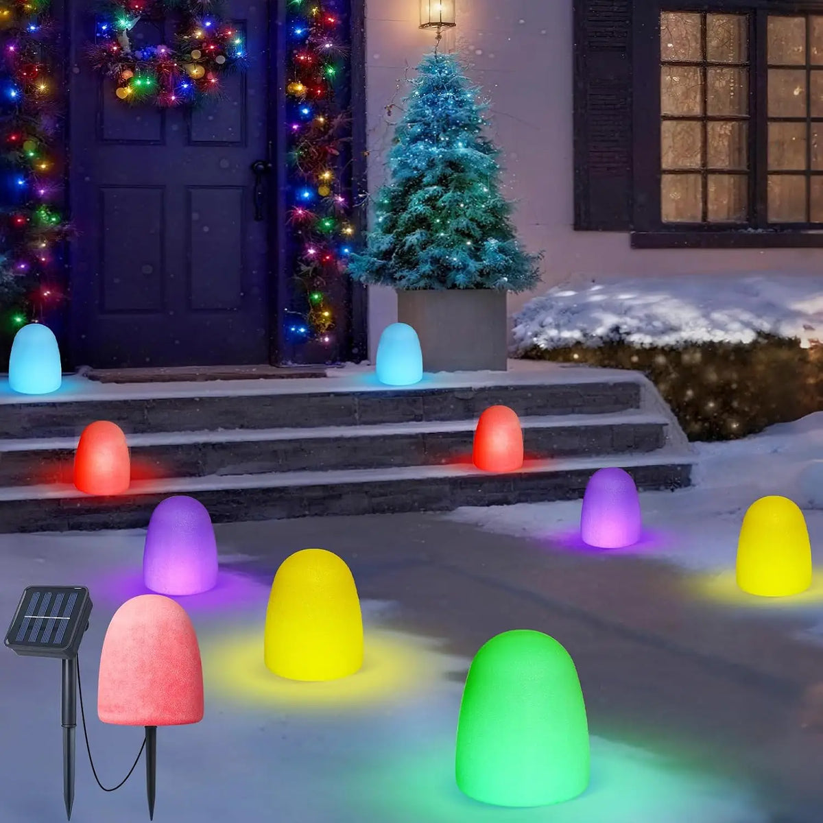Colorful Solar Pathway Lights, 12-Pack