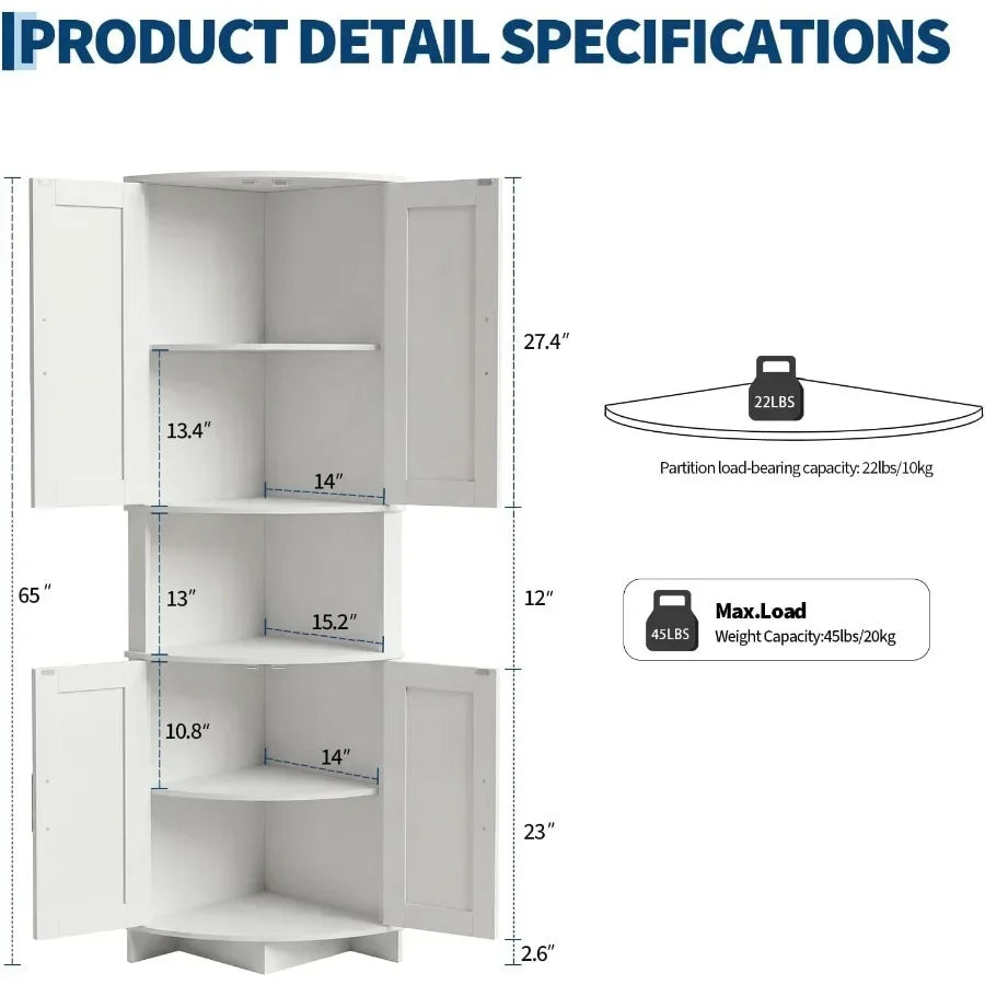 Tall White Corner Cabinet