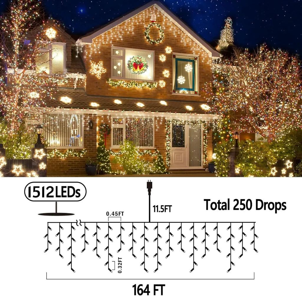 Outdoor Christmas String Lights, 164 ft