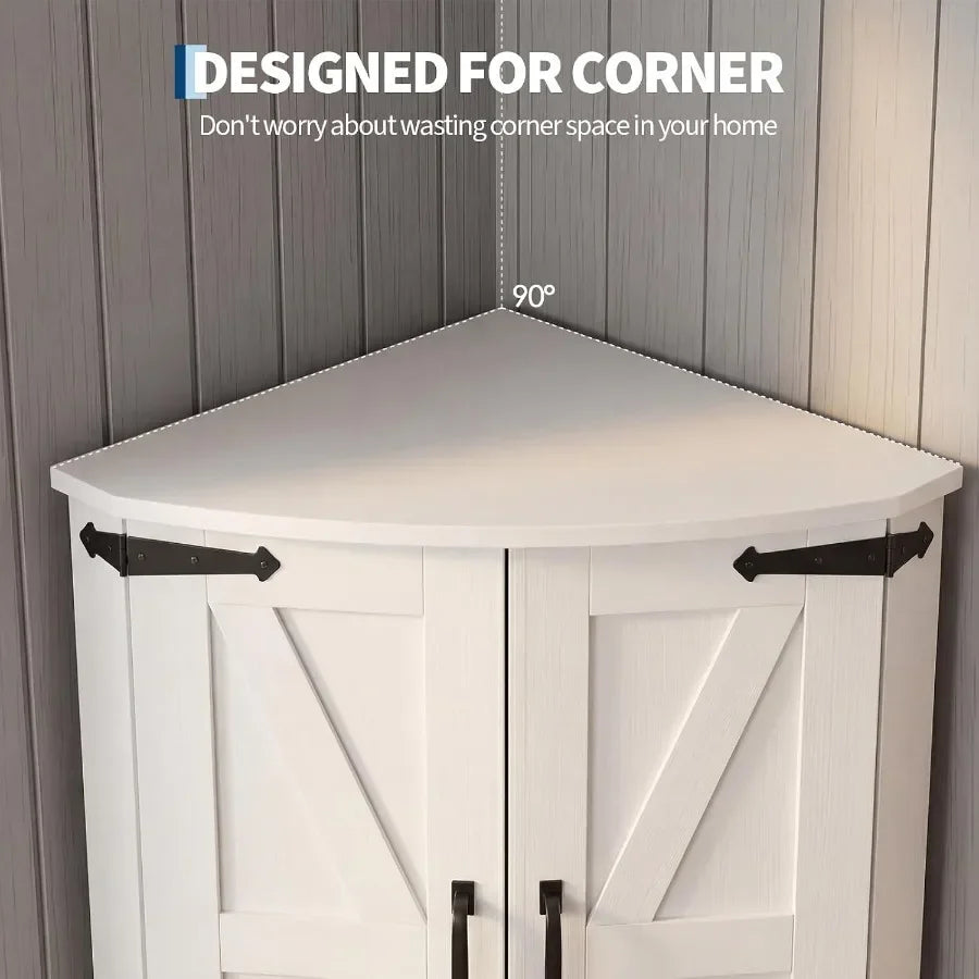 Tall White Corner Cabinet