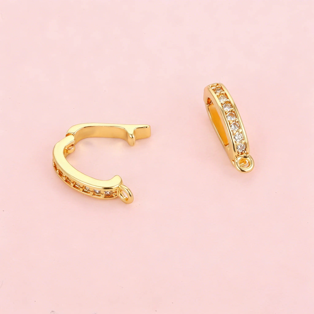 Zircon Ring Charms for Jewelry Making, Set of 5