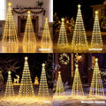 LED Christmas Cone Tree Lights, Set of 3