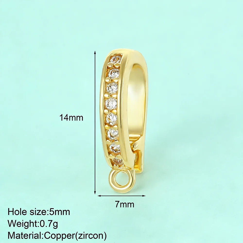 Zircon Ring Charms for Jewelry Making, Set of 5