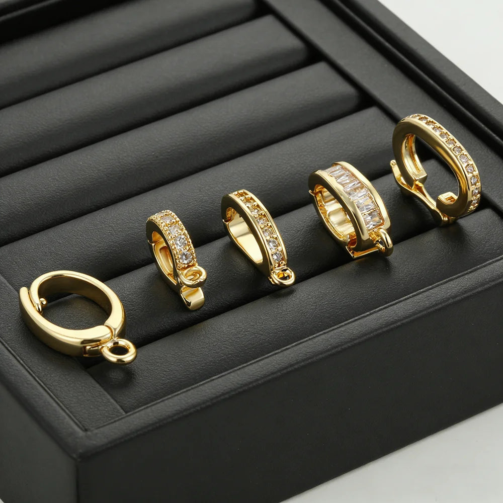 Zircon Ring Charms for Jewelry Making, Set of 5