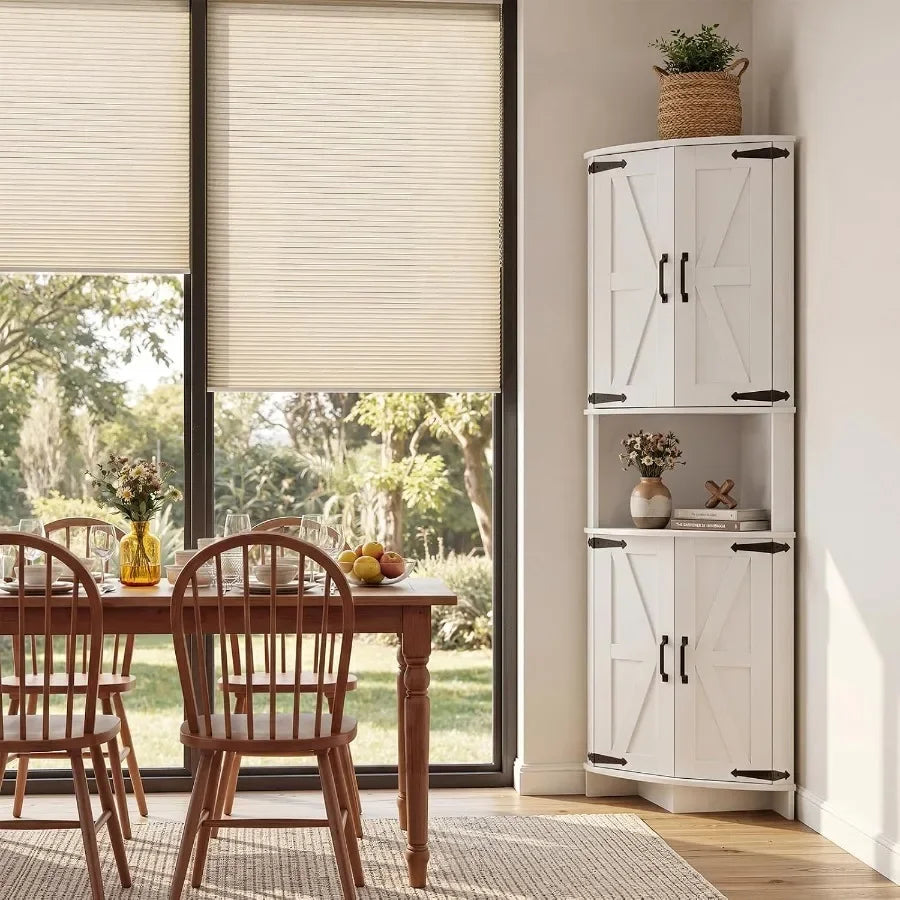 Tall White Corner Cabinet
