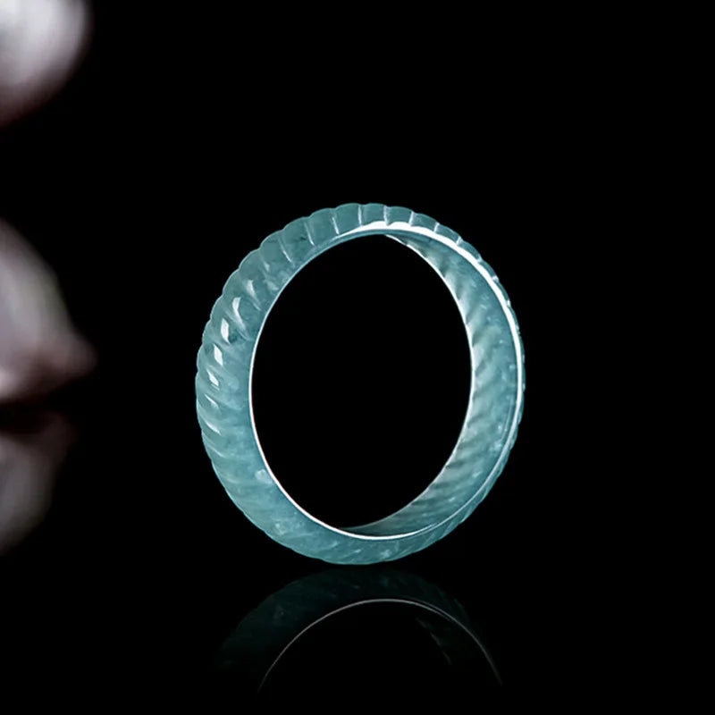 Blue Burmese Jadeite Ring