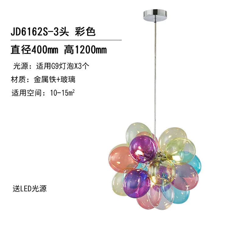 Colourful Glass Bubble Chandelier