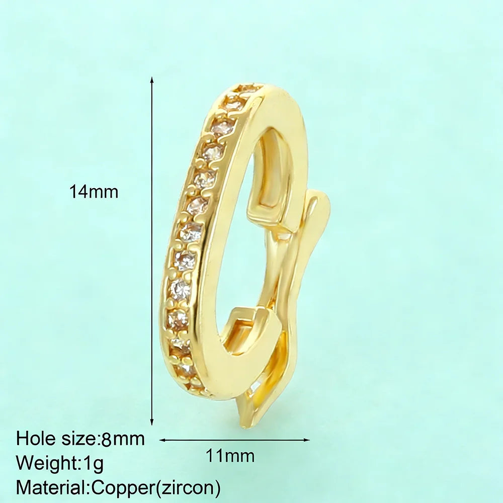 Zircon Ring Charms for Jewelry Making, Set of 5