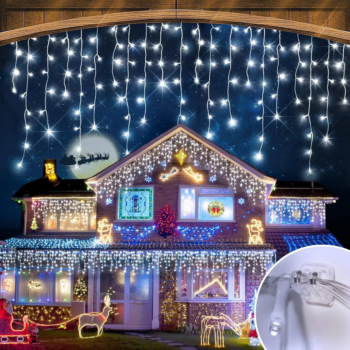 Outdoor Christmas String Lights, 164 ft