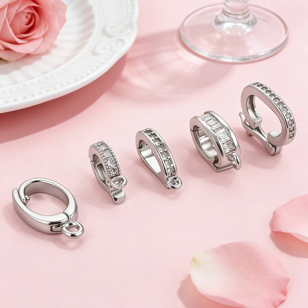 Zircon Ring Charms for Jewelry Making, Set of 5