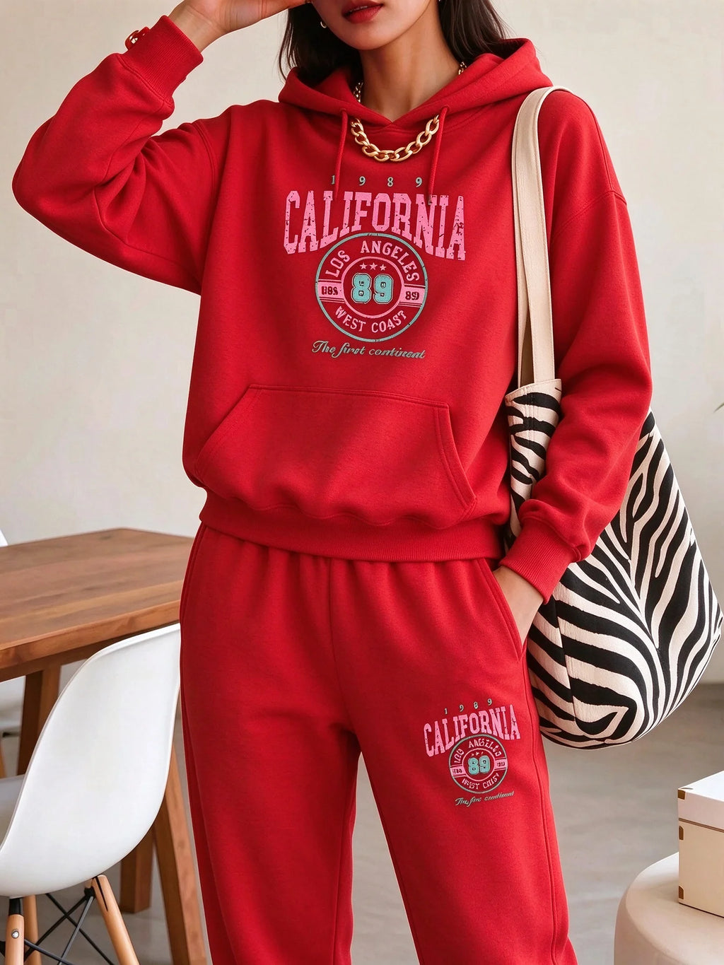 Women's California Letter-Print Casual Outfit