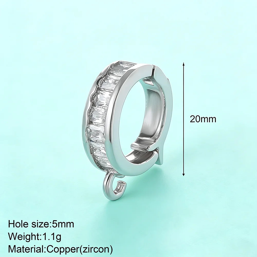 Zircon Ring Charms for Jewelry Making, Set of 5