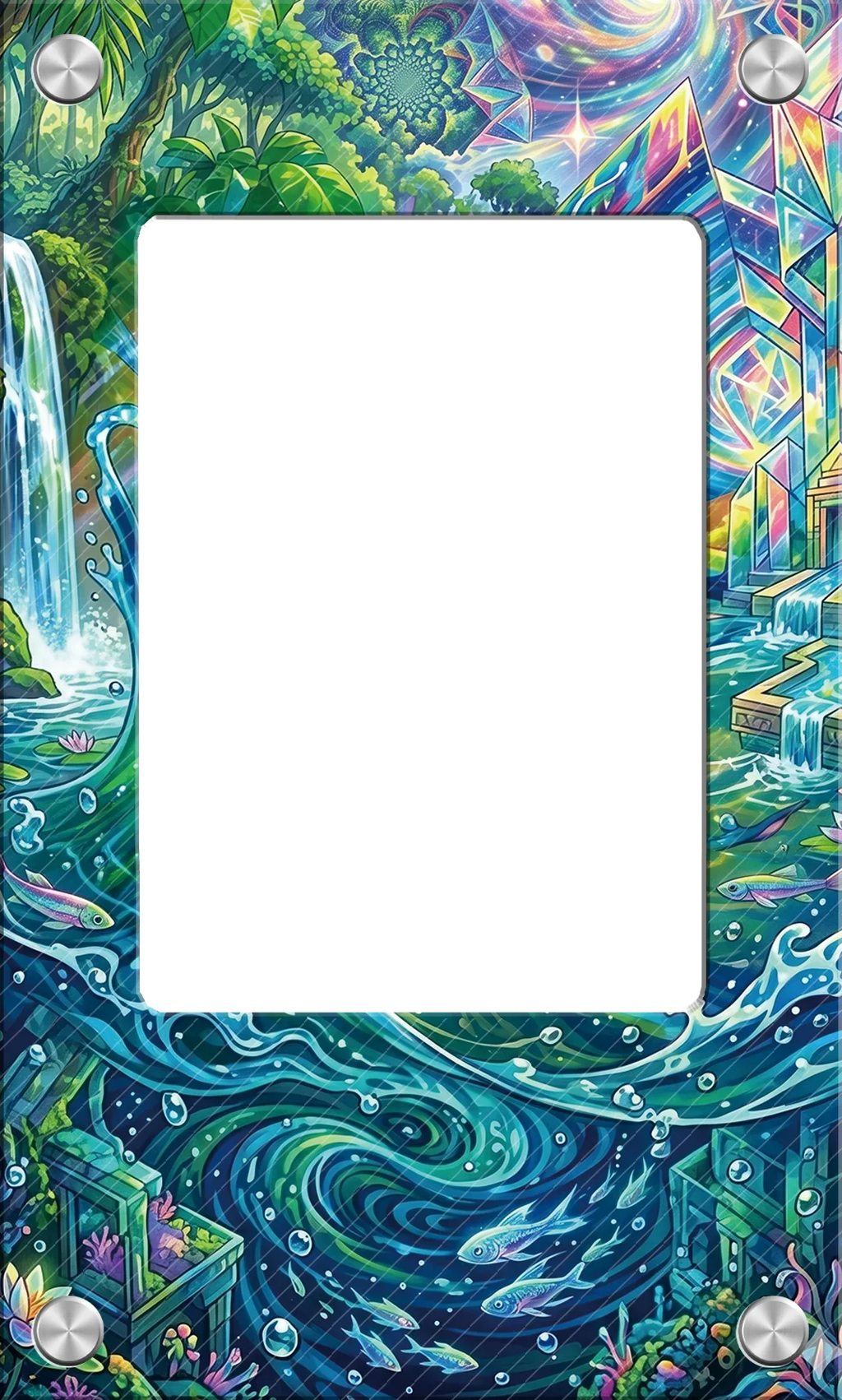 Acrylic Card Display Brick with Mountain Backdrop