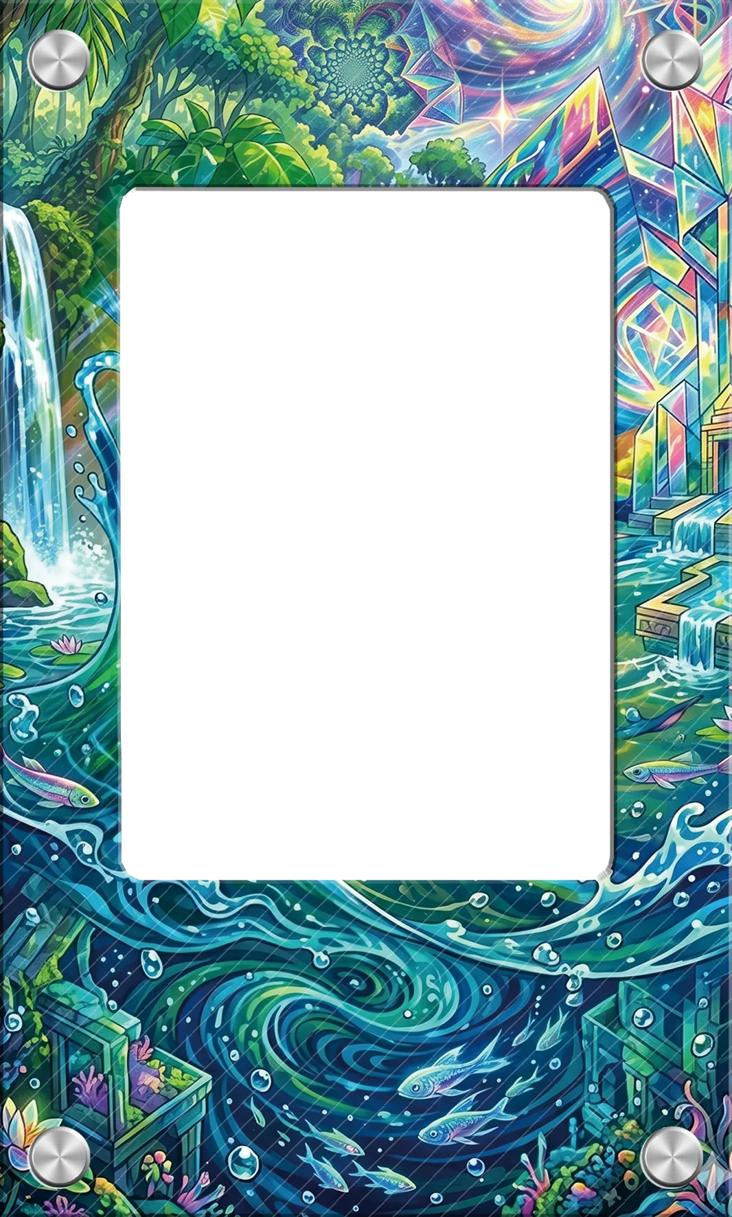 Acrylic Card Display Brick with Mountain Backdrop