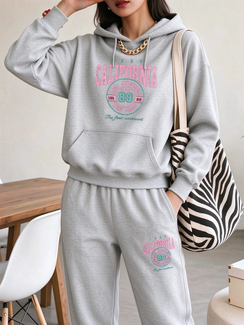Women's California Letter-Print Casual Outfit