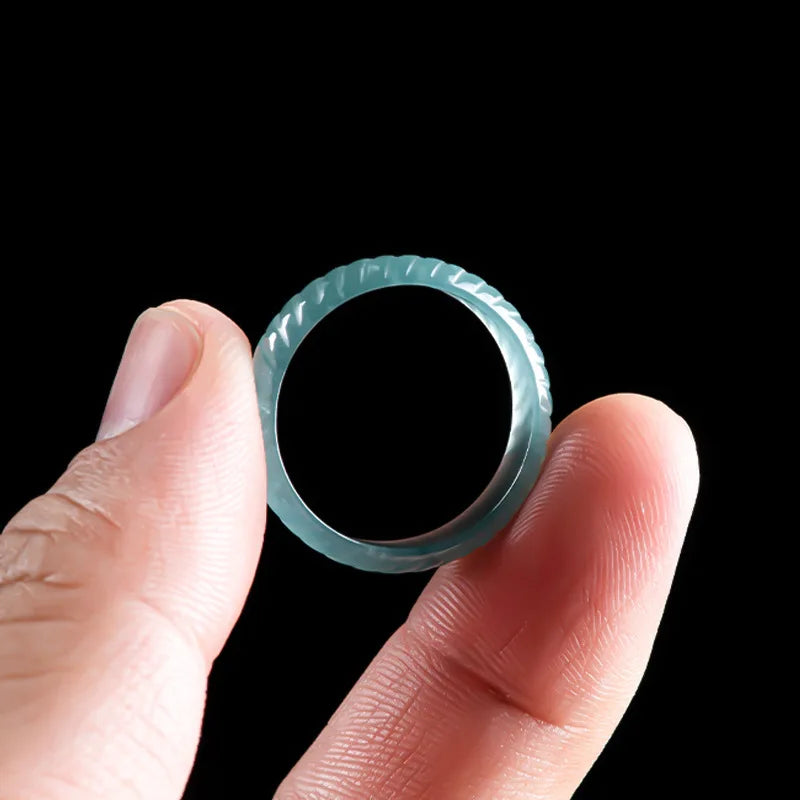 Blue Burmese Jadeite Ring