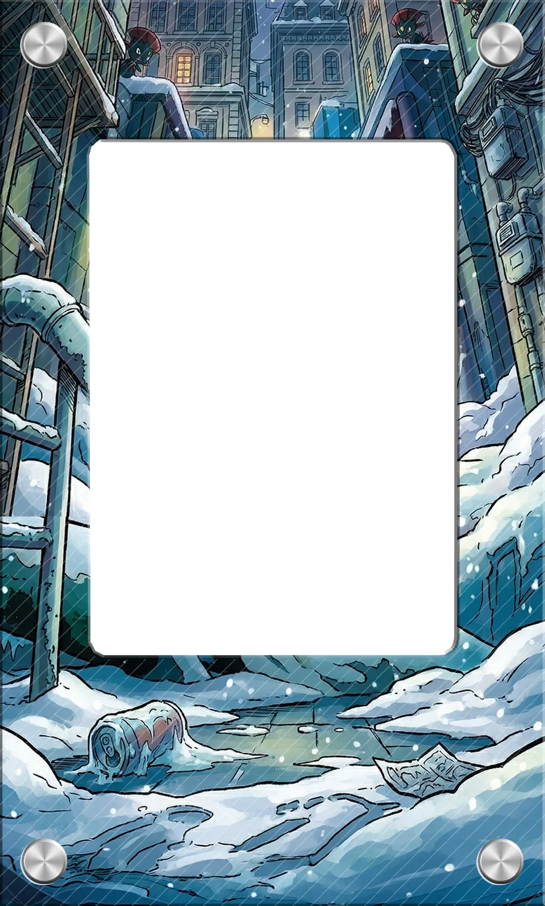 Acrylic Card Display Brick with Mountain Backdrop