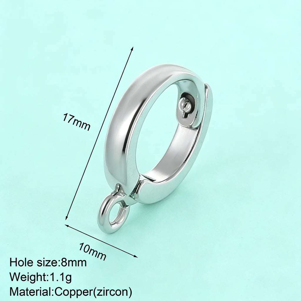 Zircon Ring Charms for Jewelry Making, Set of 5