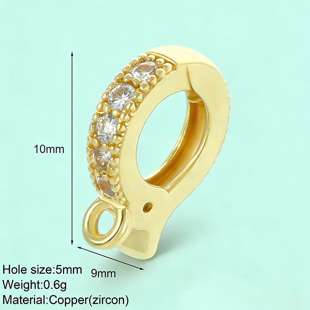 Zircon Ring Charms for Jewelry Making, Set of 5