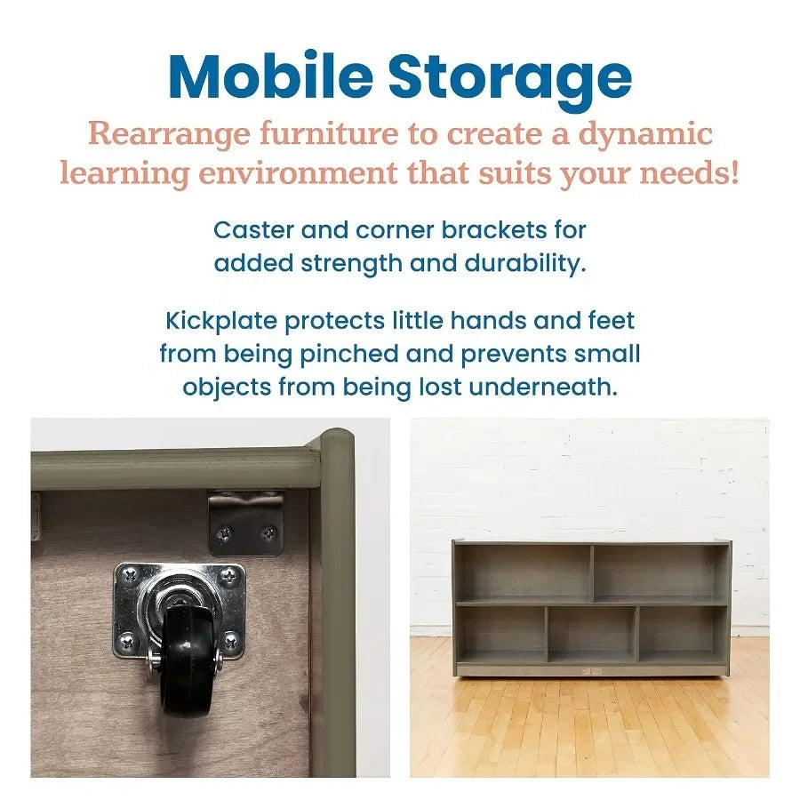 5-Compartment Mobile Storage Cabinet