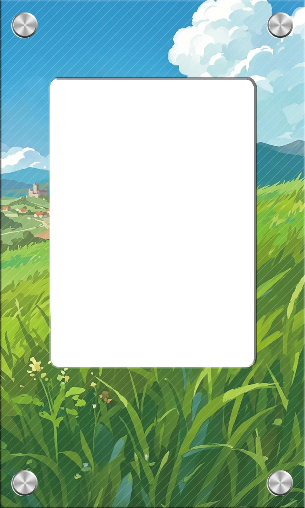 Acrylic Card Display Brick with Mountain Backdrop