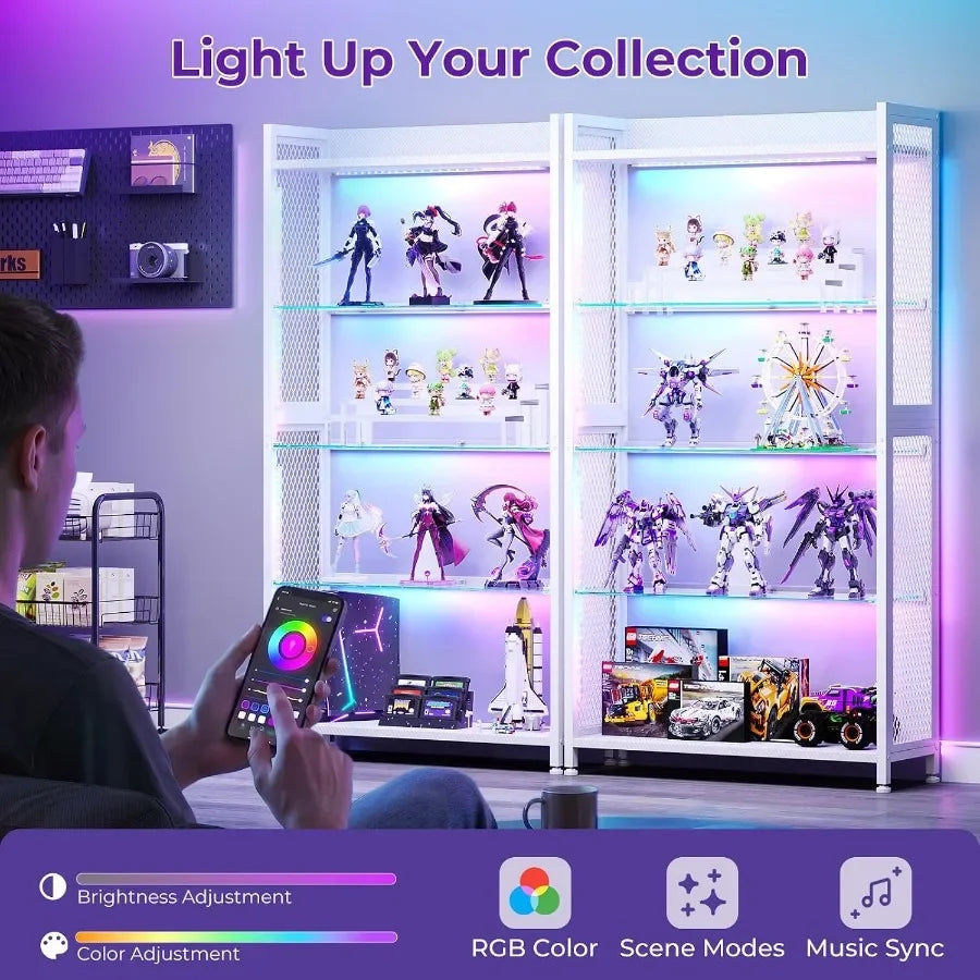 Glass Display Cabinet with RGB Lighting