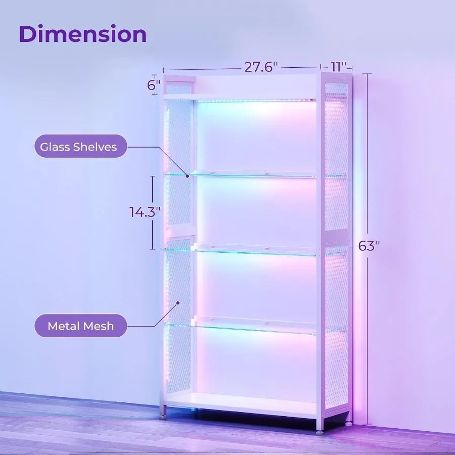Glass Display Cabinet with RGB Lighting