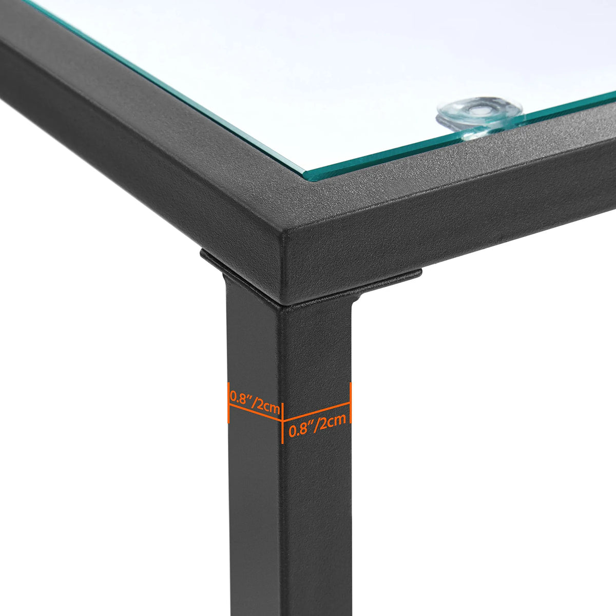 Black Console Table with Glass Top