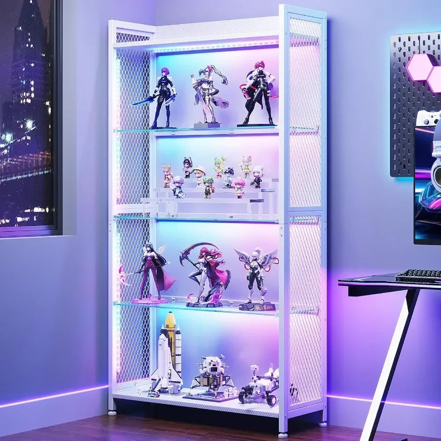 Glass Display Cabinet with RGB Lighting
