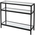 Black Console Table with Glass Top