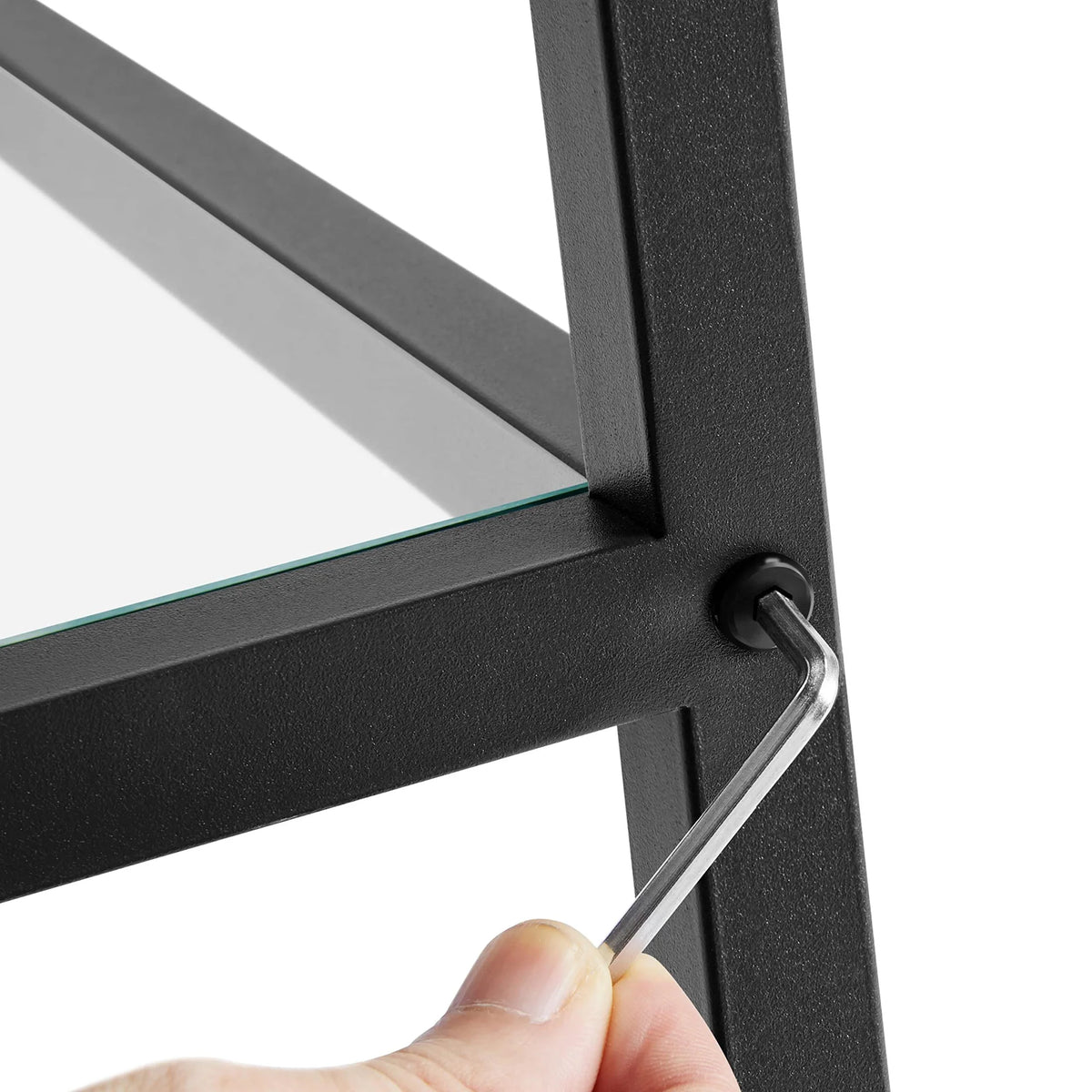 Black Console Table with Glass Top
