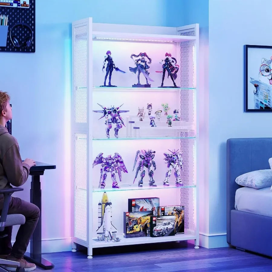Glass Display Cabinet with RGB Lighting