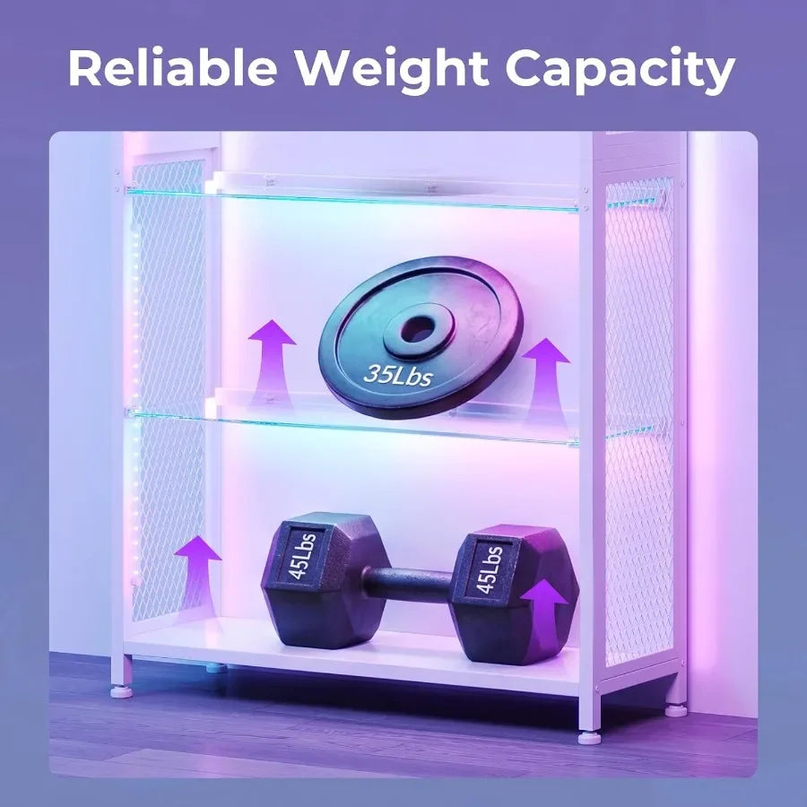Glass Display Cabinet with RGB Lighting