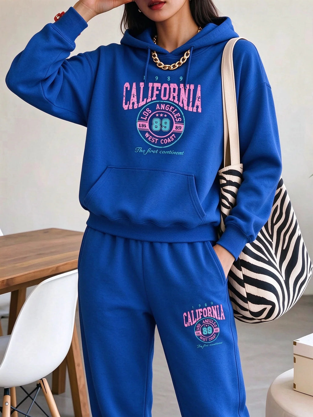 Women's California Letter-Print Casual Outfit