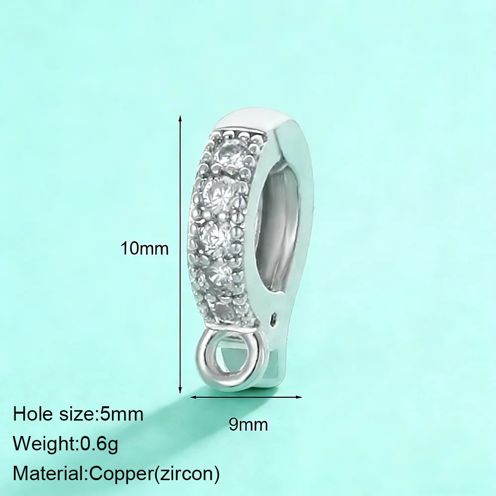Zircon Ring Charms for Jewelry Making, Set of 5