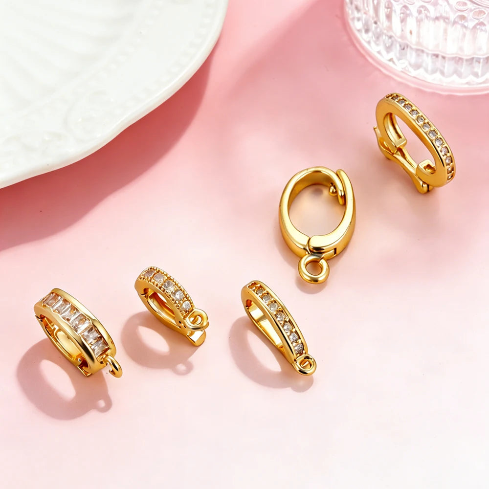 Zircon Ring Charms for Jewelry Making, Set of 5