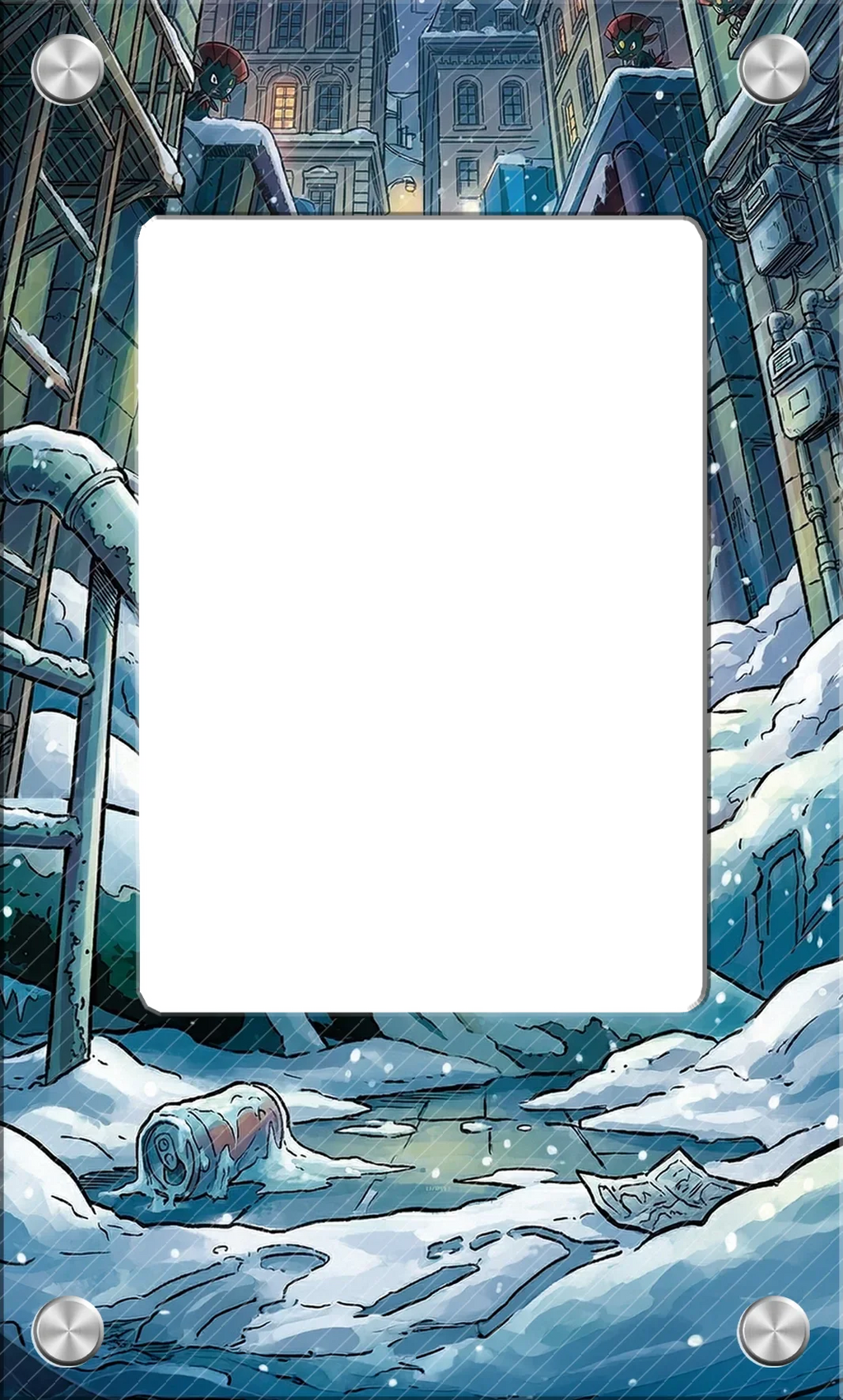 Acrylic Card Display Brick with Mountain Backdrop