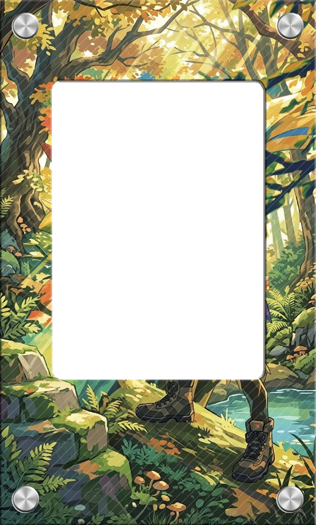 Acrylic Card Display Brick with Mountain Backdrop