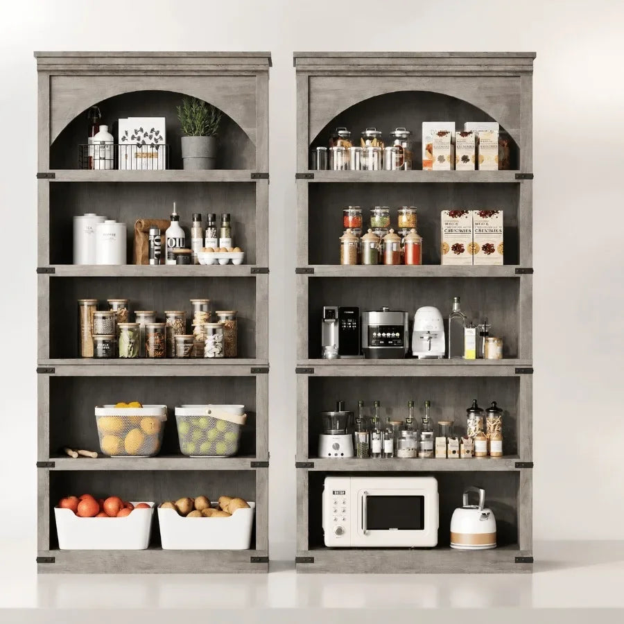 5-Tier Farmhouse Arched Bookcase