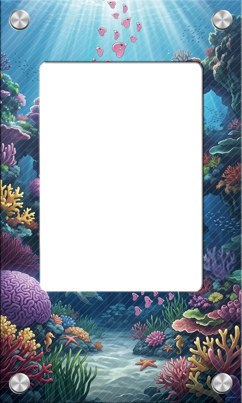 Acrylic Card Display Brick with Mountain Backdrop