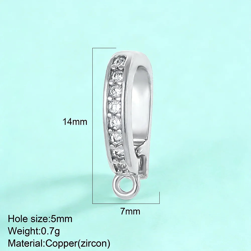 Zircon Ring Charms for Jewelry Making, Set of 5