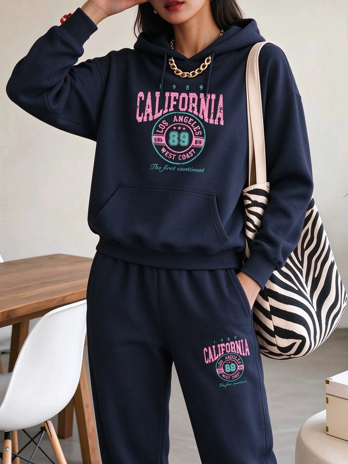 Women's California Letter-Print Casual Outfit